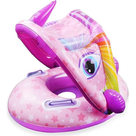 Bouée gonflable pour bébé, idéale pour les enfants de 1 à 4 ans (violette). (1/5)