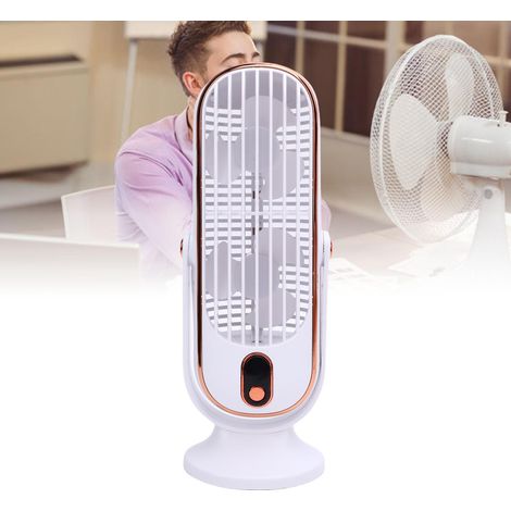 Wiederaufladbarer USB-Tischventilator mit bürstenlosem Motor und 5 Geschwindigkeitsstufen, weißes ABS-Gehäuse für den Gebrauch in Innenräumen (1/5)
