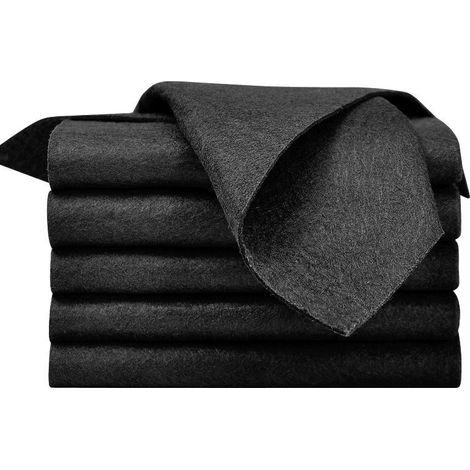10 Microfiber Cleaning Cloths (30x40cm), Reusable Thickened Magic Cleaning Cloth for Windows, Glass, Car and Windows, Streak-Free -Black (1/5)