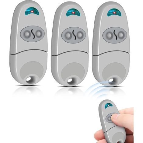 3Pcs Telecommande Portail 433.92 MHz, Télécommande de Portail, 2 Boutons, Télécommande Porte de Garage, Bip Portail Remote Control Badge Portail (1/5)