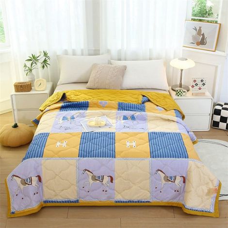 Couette Été - 100 % Coton Lavable - 100 cm x 150 cm - Pour Bébé Enfant Adulte - 1 Pièce
