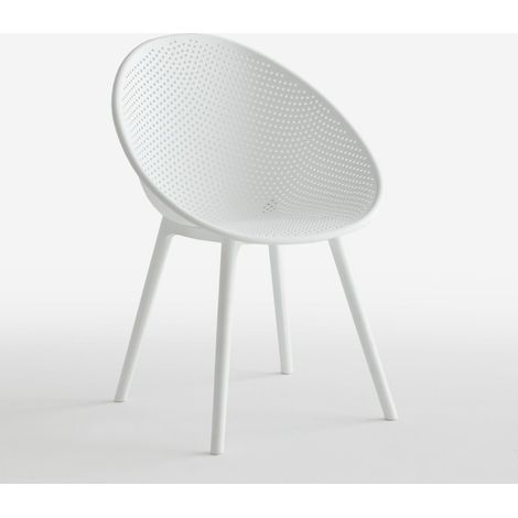 Sedia moderna per cucina sala da pranzo bar esterno giardino Arielle - Bianco