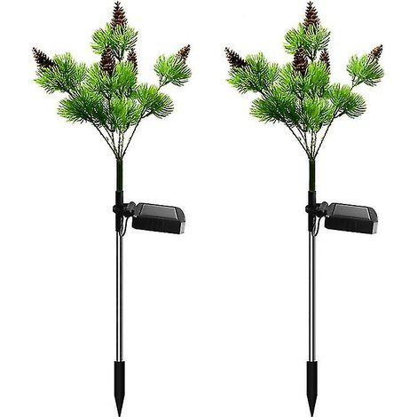 Lot de 2 lampes solaires en forme de pomme de pin (1/3)