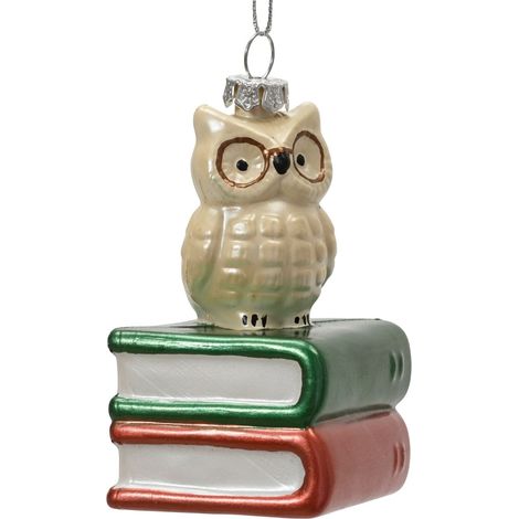 Gufo decorativo smaltato 7,1 x 7,1 x 9 cm multicolore Peraga Christmas