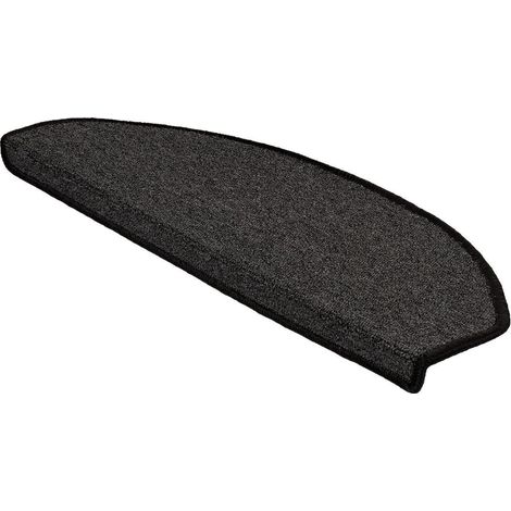 Tapis d'escalier London Gris anthracite 23,5 x 65 cm Demi-circulaire