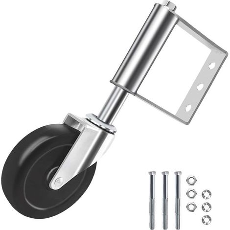 Roulette de portail à ressort de rechange pour portail de jardin, résistante à l'usure, absorption des chocs, roue durable et robuste pour clôture en bois extérieure (1/5)
