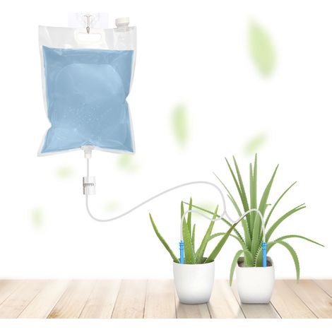 Kit d'arrosage automatique goutte à goutte 2 L pour plantes, irrigation lente pendant vacances, intérieur (1/2)