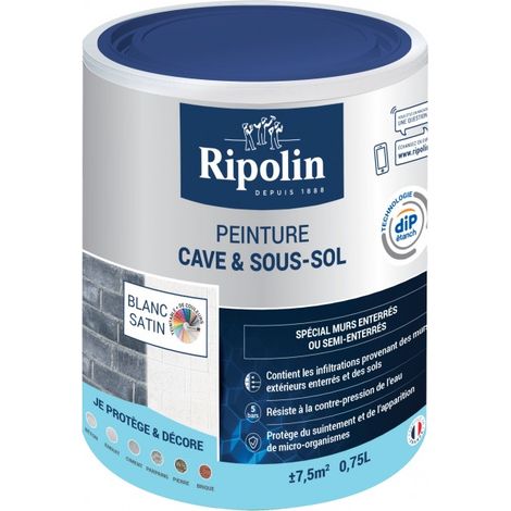 Pittura per cantine e pavimenti Rip etanch, RIPOLIN bianco 0,75 l RIPOLIN