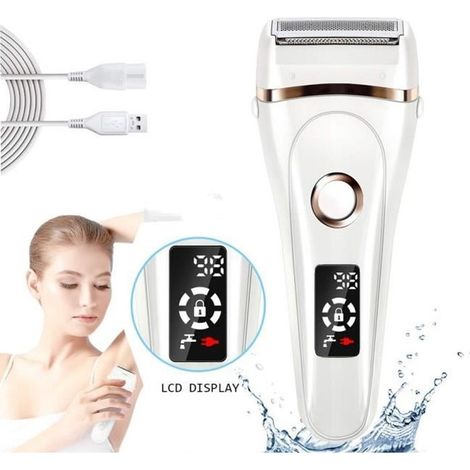 Rasoir Electrique Femme, Etanche Rechargeable sans Fil avec Mini LED écran pour Epilation Wet Dry sans Douleur (1/4)