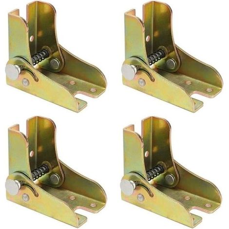 Bardusch-4 Pièces Charnières de Pied de Table Pliante - Raccord de Jambe Pliable pour Meubles à Mécanisme (Table, Lit) (1/4)