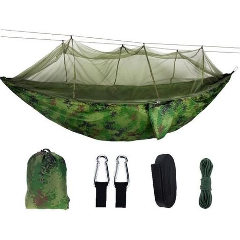 Hamac de camping - ROMOTE - Net Lightweight - Moustiquaire intégrée - Léger et portable - Vert (1/4)