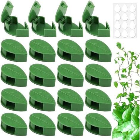 100 Pièces Clip Plante Grimpante Clip de Support pour Plantes Grimpantes Clips de Fixation de Vigne Clips Montage Mural d'escalade Plantes Clips Plantes Auto-adhésifs en Forme de Feuille (1/4)
