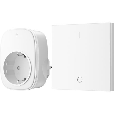 DEWENWILS Funksteckdosen mit Fernbedienung, Plug & Play, Vorkonfiguriert, 3680 W/16 A, 30 m Reichweite, erweitebarer Funk-Lichtschalter mit Lernfunktion, Weiß