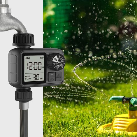 Bewässerungsuhr mit Regenverzögerung/Automatik- und manuellem Modus, IPX5 wasserdicht/Großes LCD-Display, Bewässerungsuhr für Garten und Rasen (1 Auslass) (1/5)