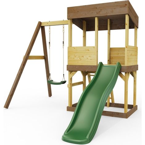 Rebo Lookout Tower with Single Swing and Wave Slide (1/4)