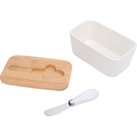 Beurrier en céramique de 500 ml avec couvercle hermétique pour une fraîcheur optimale et un nettoyage facile. (1/5)