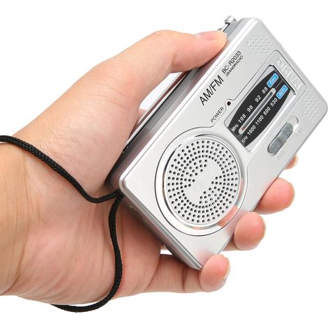Radio FM/AM portable miniature multifonction argenté (BC-R2033) sans piles (1/5)