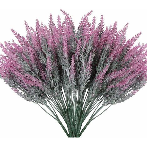 Artificial Lavender Flowers Fake Plants With Fake Plastic Wedding Bouquet for Centerpieces Home Kitchen Garden Farmhouse Decor 12 Pcs Fuchsia (1/5)
