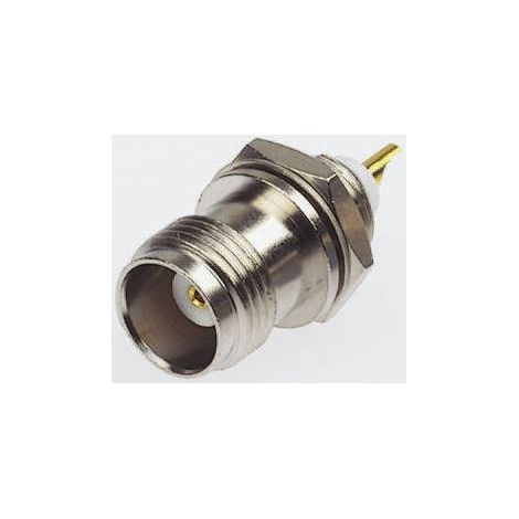 Connecteur coaxial RS PRO Femelle Droit, raccordement A souder 50O Montage panneau ( Prix pour 1 )