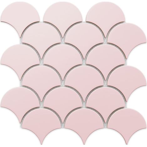 Ilcom mosaïque en céramique sur filet pour salle de bain et cuisine 29cm x 28.5cm - Pink sunset