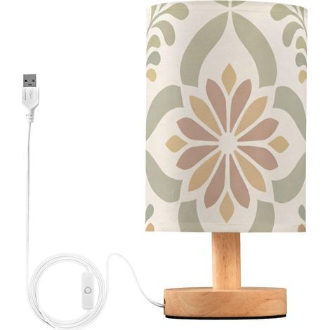 Yuiboo Lampe de table à DEL avec abat-jour floral vintage pour (1/5)