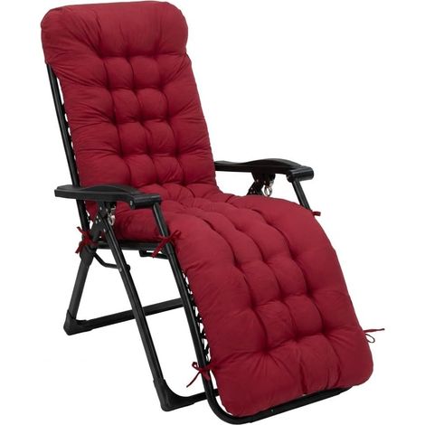 1 Coussin pour chaise longue, 170 x 53 x 8 cm, Avec bande de réglage, Design antidérapant, Pour jardin et intérieur (1/5)