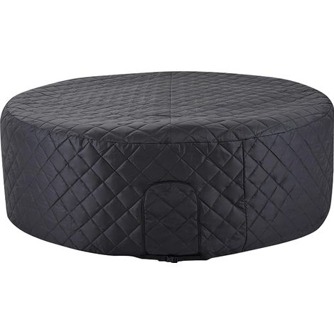 Couverture de piscine ronde 208 cm, couverture résistante aux UV avec boucles réglables et porte zippée pour l'été l'hiver, bâche haute densité indéchirable, installation facile - (1/5)