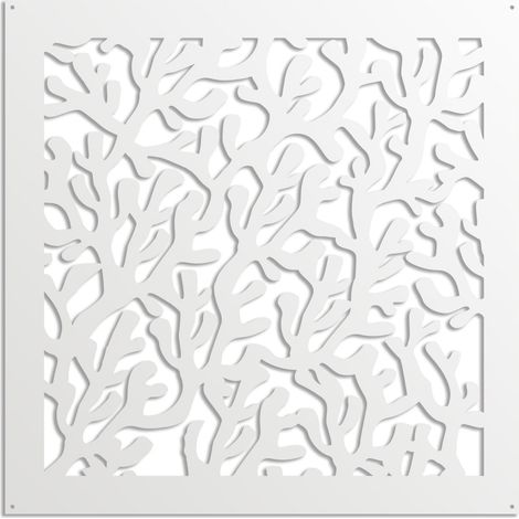 KORAL - Panneau ajouré en PVC - Brise-soleil - Couleur : blanc - Dimension : 48x48 cm (1/3)