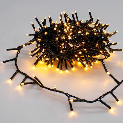 Weihnachts Lichterkette soft gold 5m für Außen mit Timer - 220 LED - Garten Dekobeleuchtung dimmbar mit Netzstecker