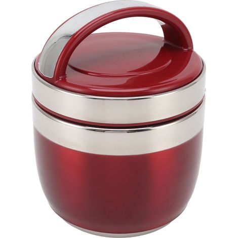 Isolierte Lunchbox (Bento-Box) mit 1,2 l Fassungsvermögen aus Edelstahl 304 für Kinder, Jugendliche und Erwachsene, Rot (1/5)