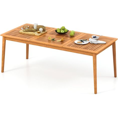 COSTWAY 200 x 90cm Outdoor Acacia Wood Dining Table for 8 People (1/5)