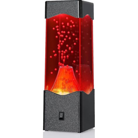 Lampe à lave pour adultes, lampe à lave volcanique alimentée par USB, veilleuse d'ambiance pour chambre ou bureau, cadeau original pour garçons, filles et enfants (noir) - (1/5)