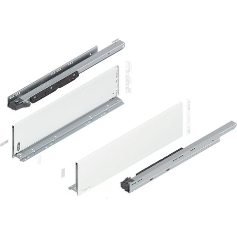 Blum Legrabox pure H C Schubladenschienen Set 1 Paar, 70kg 650mm Tip On Vollauszug, seidenweiß (1/5)