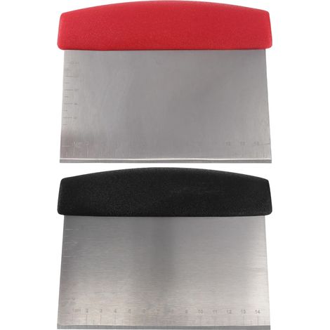 Lot de 2 hachoirs en acier inoxydable avec graduation, racleur et pelle à farine - Ustensiles de cuisine (Couleurs assorties) (1/5)