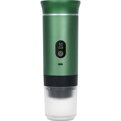 Green Mobility-Extracteur à expresso, cafetière portable 3 en 1 avec fonction auto-chauffante, convient pour camping-car et caravane,vert (1/5)