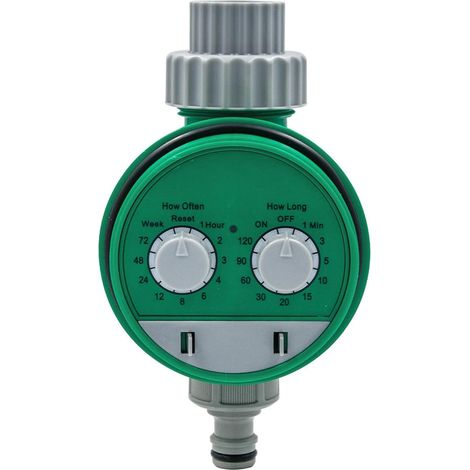 Minuterie d'arrosage, minuterie électronique multifonctionnelle à deux cadrans, contrôleur d'arrosage automatique numérique, irrigateur de tuyau pour système d'irrigation de jardin, contrôleur