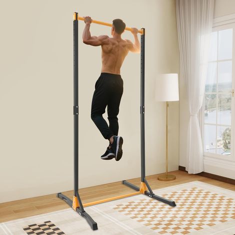 Barre de gymnastique avec anneaux, réglable en hauteur 160 à 215 cm, pour extérieur/intérieur, capacité de charge de 400 kg, pour enfants et adultes, avec anneaux de gymnastique