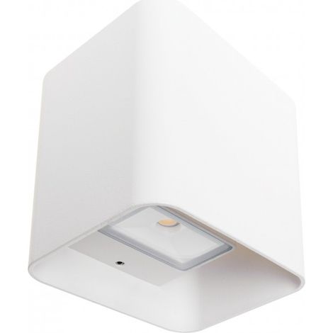 Applique murale soure ip54 2x4w led 650lm 3000k 95°l.11xan.9,5xh.11cm aluminium white