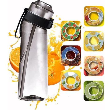 Drink Accessories Air Up Bottle – 650 ml – Aromatisierte Wasserflasche – Starter-Set mit 7 Luftkapseln – Auslaufsicherer Becher für Fitnessstudio, Laufen und Outdoor-Aktivitäten – Schwarz (1/5)