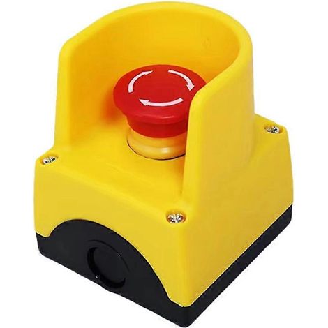 Bouton d'arrêt d'urgence, interrupteur à bouton-poussoir rouge à tête champignon avec boîte (1/5)