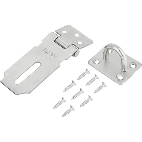 Verrou De Sécurité En Acier Inoxydable - Loquet Épais 2mm Pour Porte Et Fenêtre - Installation Fixe 4 Trous - Lot De 1 (1/5)