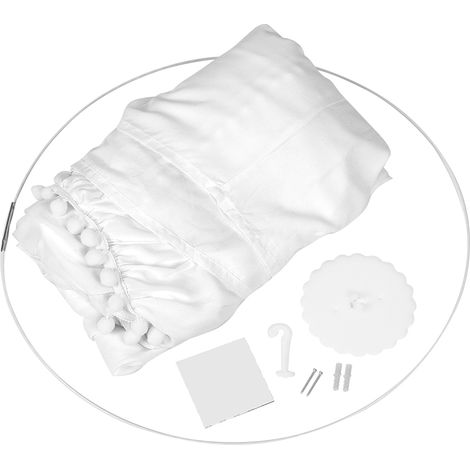 Moustiquaire ronde à baldaquin pour lit bébé/enfant, rideau décoratif pour chambre à coucher (blanc) (1/5)