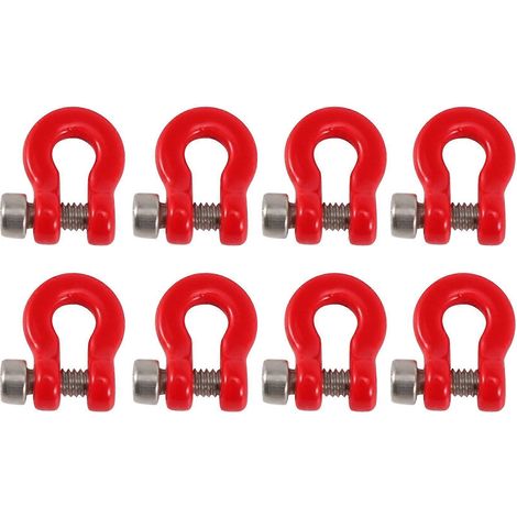 Lot de 8 crochets de remorque pour pare-chocs, manilles de remorquage et crochets de sauvetage pour voiture RC 1/24 (1/5)