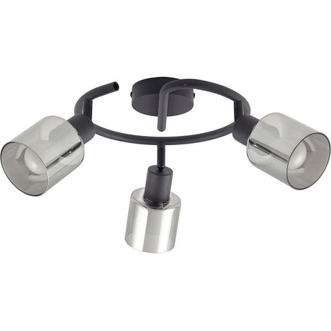 [NEUWERTIG] B-Ware Lindby Deckenleuchte Netty Grau 3 Flammig Glas Deckenlampe Lampe Leuchte Spot