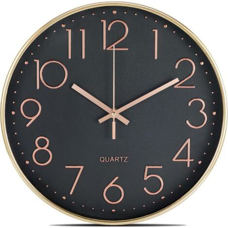 Horloge Murale silencieuse sans tic-tac 30,5 cm Horloge Murale Moderne à Piles Décoration Facile à Lire pour Cuisine, Maison, Salon, Bureau, Salle de Bain (1/4)