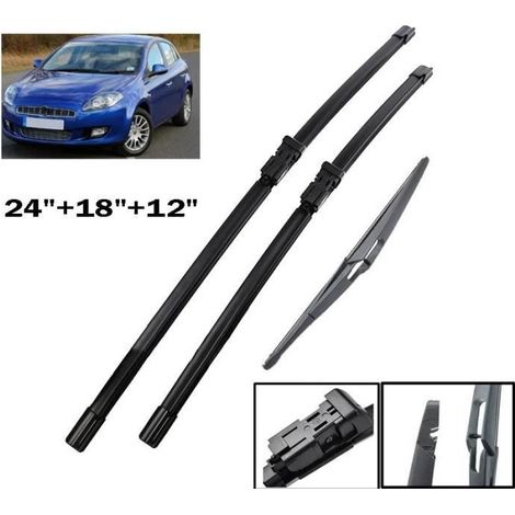 Lot de 3 Balais d'essuie-glace 24" + 18" + 12" pour Fiat Bravo 2007-2013 (1/4)