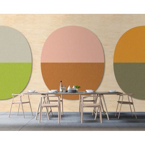 Papier peint panoramique design à motif cercle Tapisserie panoramique multicolore tendance Papier peint panoramique salle à manger (1/3)