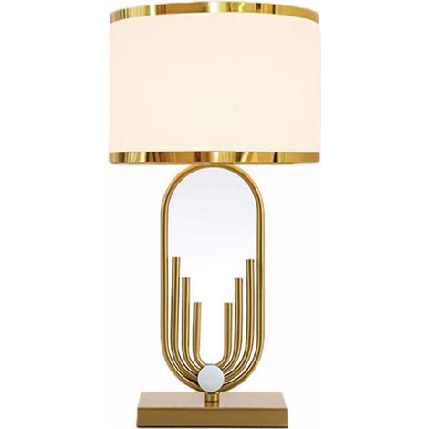 Lampe de table créative, lampe de chevet à monture dorée blanche, lampe de nuit, convient pour salle d'étude, chambre d'enfant, H56cm (lumière chaude) (1/5)