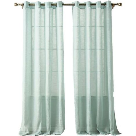 2 Pack JOORRTrideau 140x220cm Striped Sheer Curtains with Grommets Light Blue for Living Room (1/4)