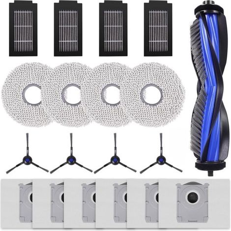 19-teiliges Zubehörset für Ecovacs Deebot T50 Pro Omni / T50 Omni Saugroboter – Hauptbürste, Wischpads, Seitenbürsten, HEPA-Filter, Staubbeutel (1/5)